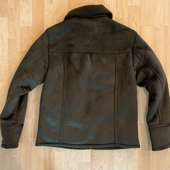 Magaschoni faux suede men’s jacket in small.  Olive green. NWT - Picture 4 of 5